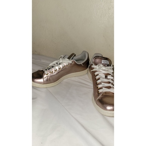 Adidas Stan Smith Rose Gold Metallic Sneakers Women's Size 10 Rare Color - Picture 7 of 11